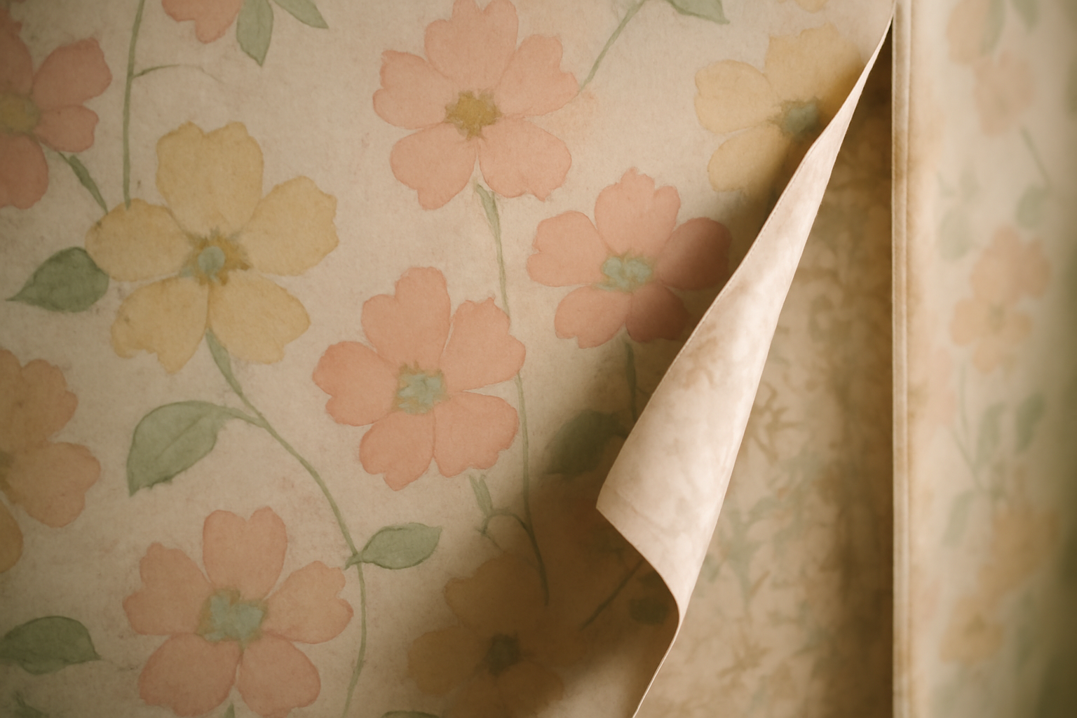 Papier peint rétro géométrique années 70 couleur ocre pour décoration murale vintage