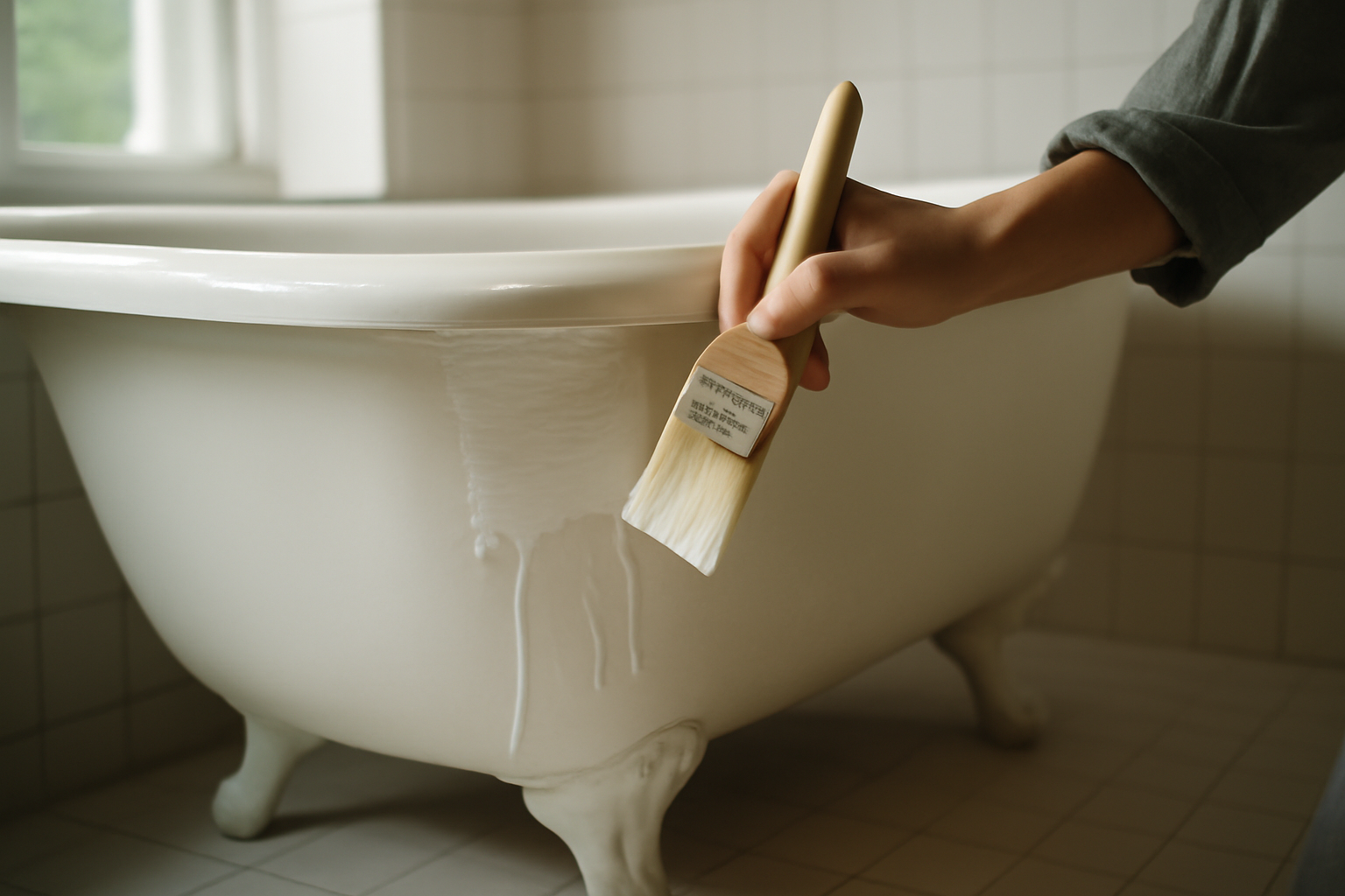Peinture baignoire blanche satiné — rénovation rapide et finition lisse et durable
