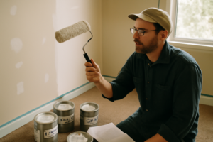 Peinture pour chambre moderne gris perle finition mate, idée déco murale pour une ambiance cocooning et reposante